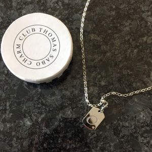 Thomas Sabo “O” charm necklace with diamond stud.